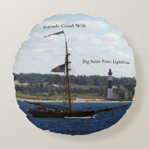 Friends Good Will & Big Sable Light round pillow