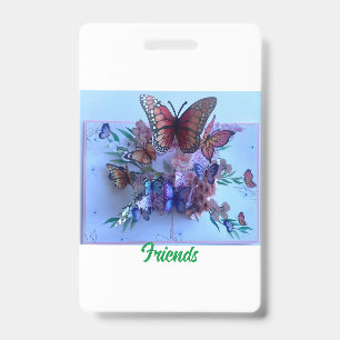 friends greeetings ID badge
