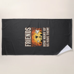 Friends Halloween Ghost Graveyard Design_1 Beach Towel