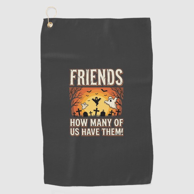 Friends Halloween Ghost Graveyard Design_1 Golf Towel (Front)