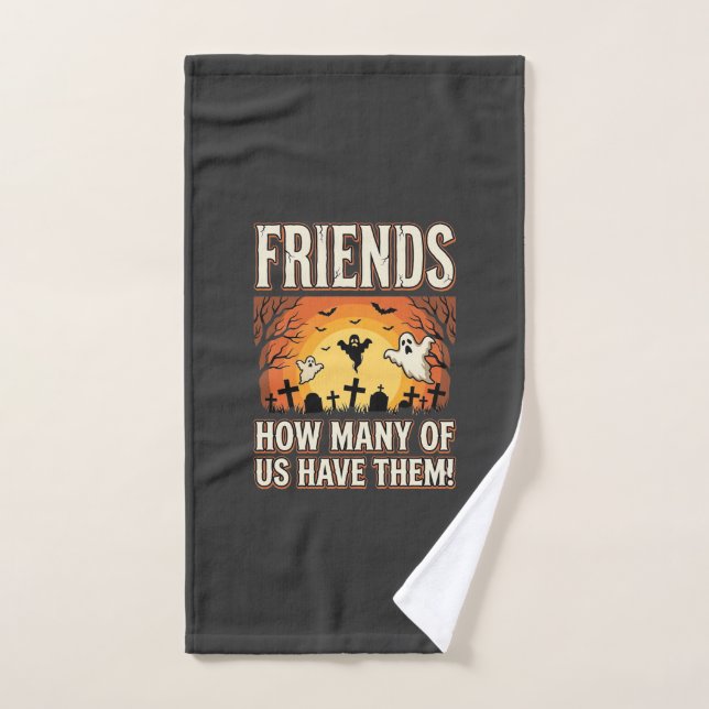 Friends Halloween Ghost Graveyard Design_1 Hand Towel (Hand Towel)