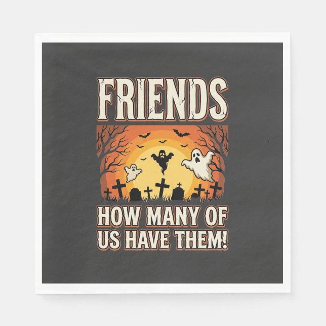 Friends Halloween Ghost Graveyard Design_1 Napkin (Front)