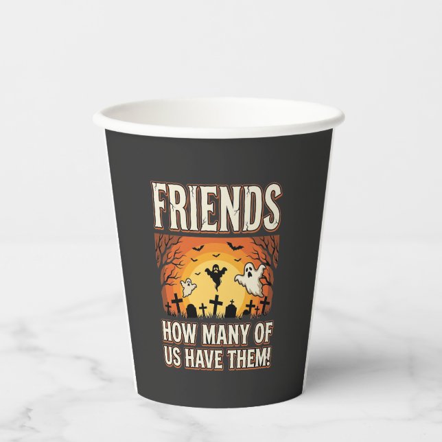 Friends Halloween Ghost Graveyard Design_1 Paper Cups (Front)