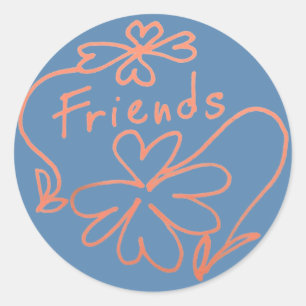 Friends (Hand-drawn Design) Classic Round Sticker