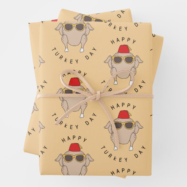 FRIENDS™ | Happy Turkey Day Wrapping Paper Sheet (In situ)