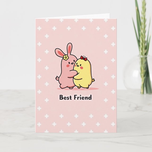 Friends Heart Pattern Greeting Card (Front)