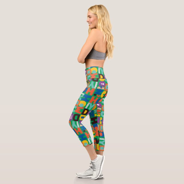 FRIENDS™ | How You Doin' Vibrant Pattern Capri Leggings (Left)