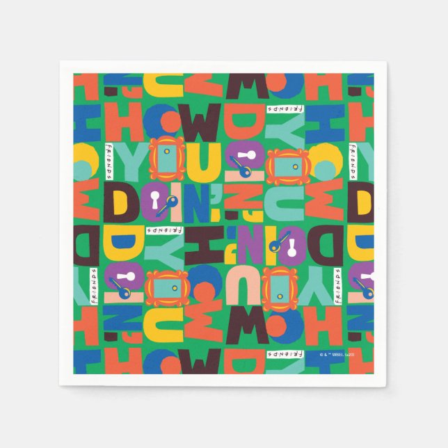 FRIENDS™ | How You Doin' Vibrant Pattern Napkin (Front)