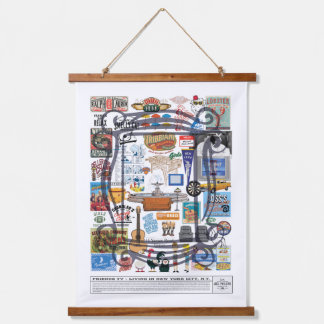 Friends in NYC – Pop Culture Collage Art Hanging Tapestry
