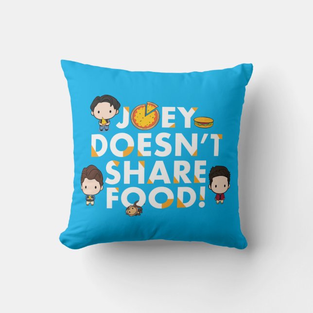 FRIENDS™ | Joey Doesn't Share Food Chibi Cushion (Front)