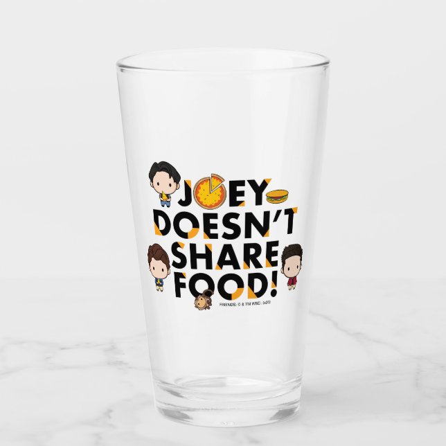 FRIENDS™ | Joey Doesn't Share Food Chibi Glass (Front)