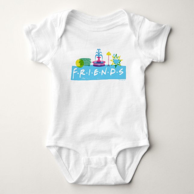 FRIENDS™ | Logo with Icons Baby Bodysuit (Front)