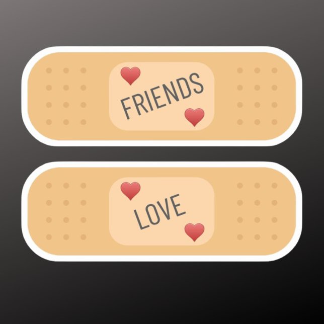Friends Love bandaids Custom-Cut Vinyl Sticker (Creator Uploaded)