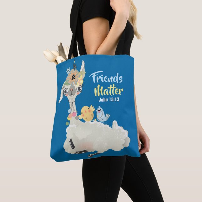 Friends Matter Inspirational  Tote Bag, Medium Bag (Close Up)