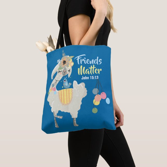 Friends Matter Inspirational  Tote Bag, Medium Bag (Close Up)