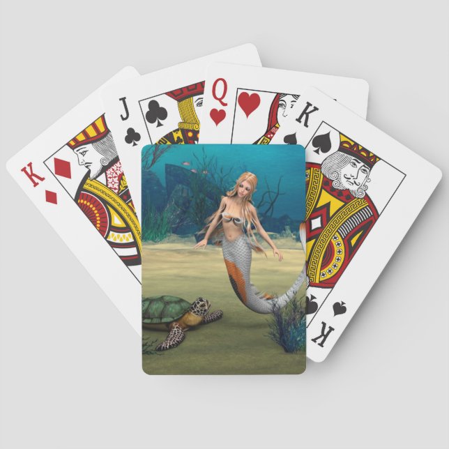 Friends Mermaid und Turtle Playing Cards (Back)