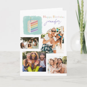 Friends Modern Photo Collage Birthday Card