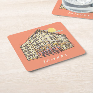 FRIENDS™   Monica's Apartment Building Square Paper Coaster