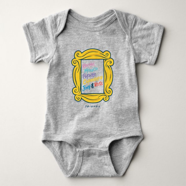 FRIENDS™ Names in Peephole Baby Bodysuit (Front)