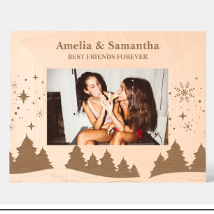 Friends Nature Scenes Winter Engraved Wood Frame
