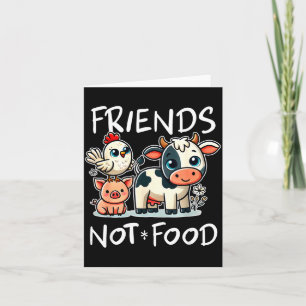Friends Not Food Funny Vegan Vegetarian Cute Anima Card