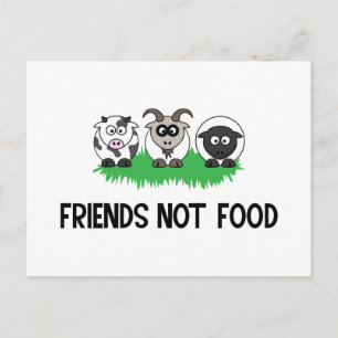 Friends Not Food, Gifts for Vegan Vegetarian Postcard