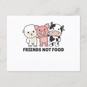Friends Not Food Vegan Sheep Pig Cow Postcard