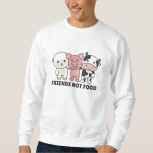 Friends Not Food Vegan Sheep Pig Cow Sweatshirt
