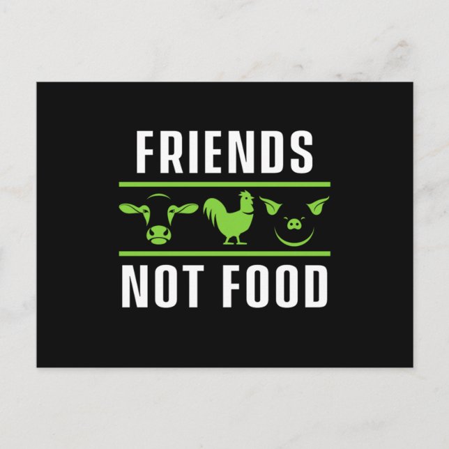 Friends Not Food Vegan Vegetarian Animal Rights Gi Postcard (Front)