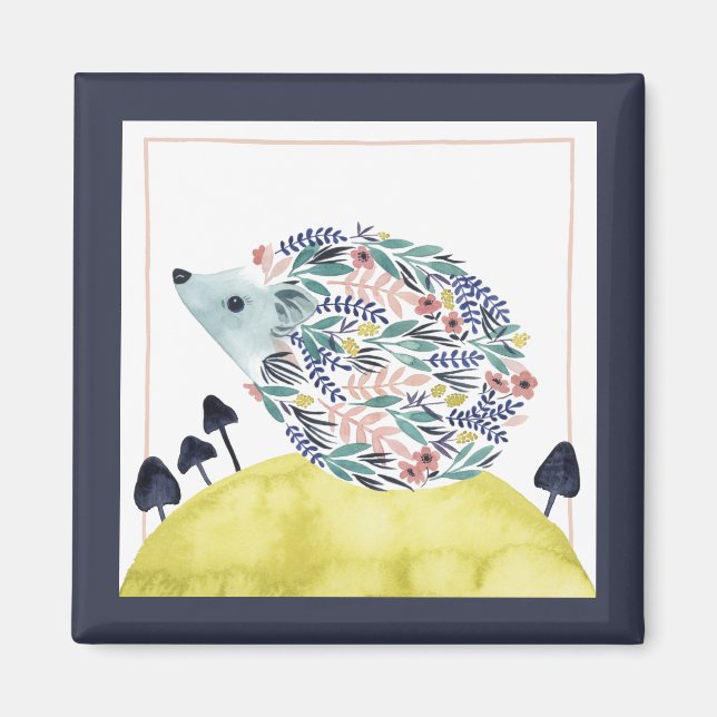 Friends of Clementine | Folk Art Hedge Hog Magnet (Front)