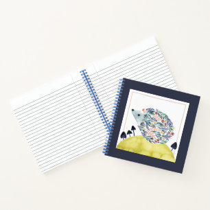 Friends of Clementine   Folk Art Hedge Hog Notebook