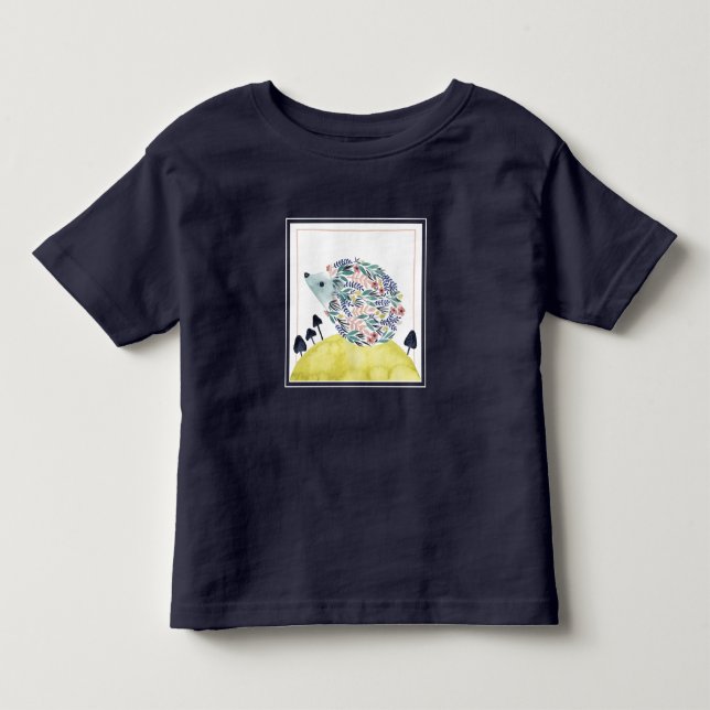 Friends of Clementine | Folk Art Hedge Hog Toddler T-Shirt (Front)