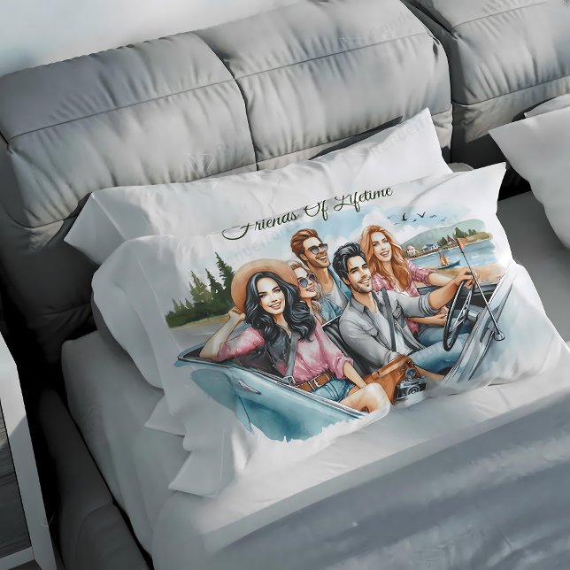 Friends of Lifetime Travel Theme  Decorative Cushion (Creator Uploaded)