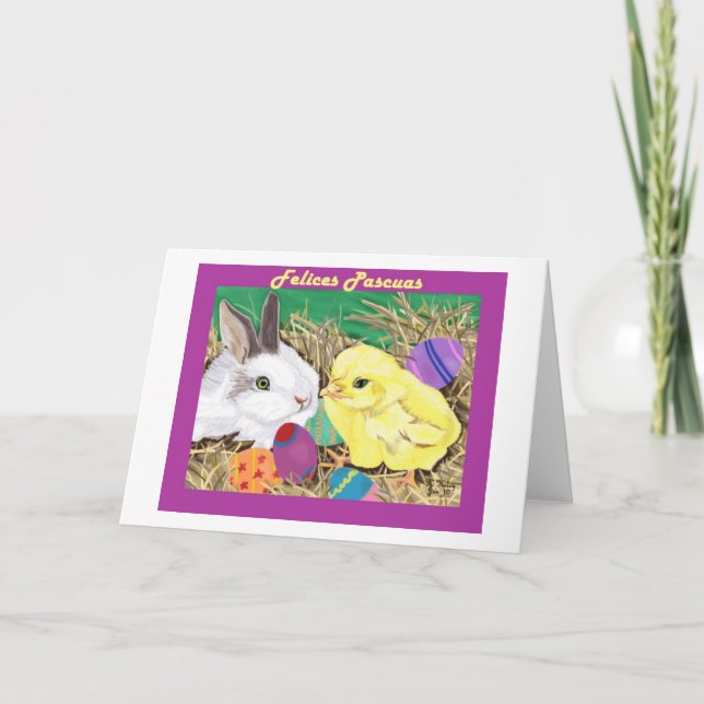 Friends of Pascua tarjeta (Easter Friends card) Holiday Card (Front)