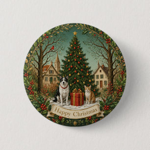 Friends of the Festive Square 6 Cm Round Badge