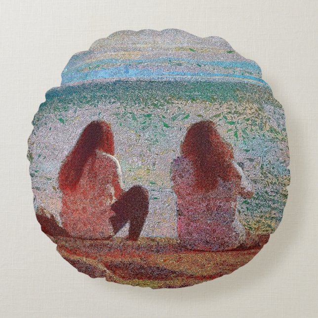 Friends on Lopez Island Pouf Pillow (Front)