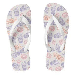FRIENDS™ Pastel Central Perk Pattern Jandals