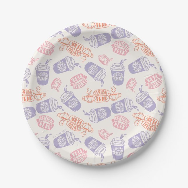 FRIENDS™ | Pastel Central Perk Pattern Paper Plate (Front)