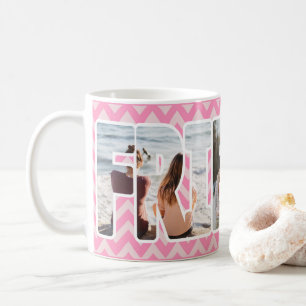 Friends Personalised 3 Photos Pink Home Decor Coffee Mug