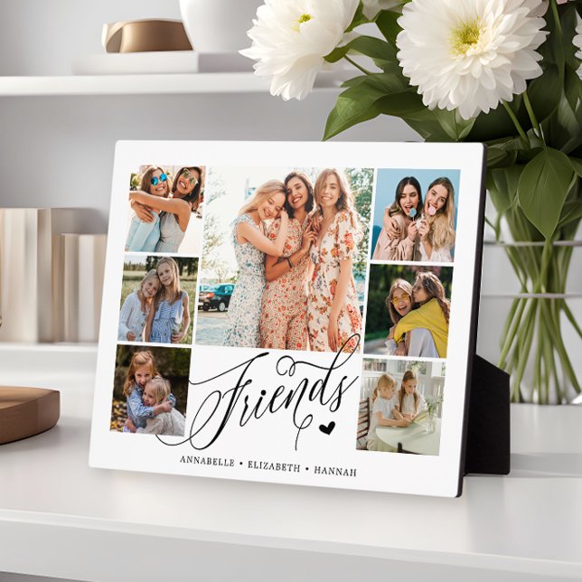 Friends Photo Collage Typography Keepsake  Plaque (Creator Uploaded)