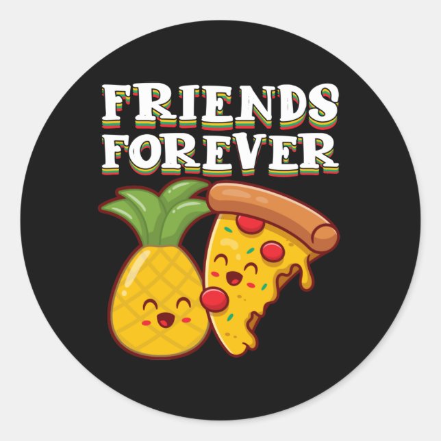 Friends Pineapple Pizza Classic Round Sticker (Front)