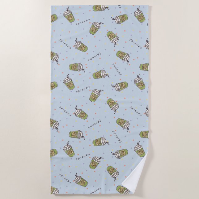 FRIENDS™ | Polka Dot Central Perk Pattern Beach Towel (Front)