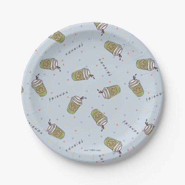 FRIENDS™ | Polka Dot Central Perk Pattern Paper Plate (Front)