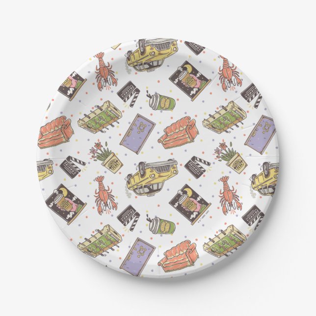 FRIENDS™ | Polka Dot Icon Pattern Paper Plate (Front)