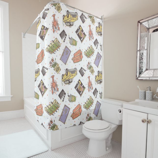 FRIENDS™ | Polka Dot Icon Pattern Shower Curtain (In Situ)