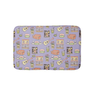 FRIENDS™   Purple Icon Pattern Bath Mat