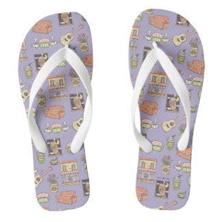 FRIENDS™ | Purple Icon Pattern Jandals