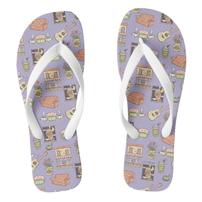 FRIENDS™ | Purple Icon Pattern Jandals (Footbed)