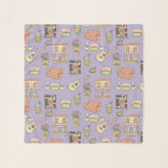FRIENDS™ | Purple Icon Pattern Scarf<br><div class="desc">Check out this awesome purple FRIENDS™ pattern in a colourful cartoon style.</div>