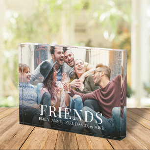 Friends Quote Custom Photo Minimalist Block